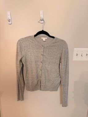 H&M Heather Gray Crewneck Button-Up Cardigan